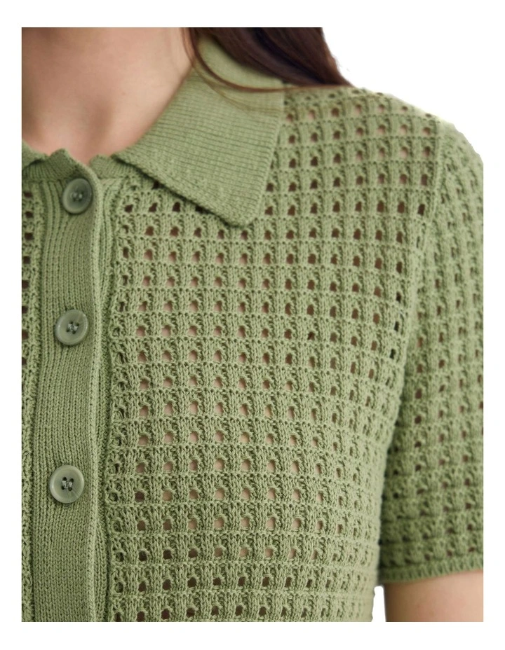 Imogen Crop Cardigan in Green image 6