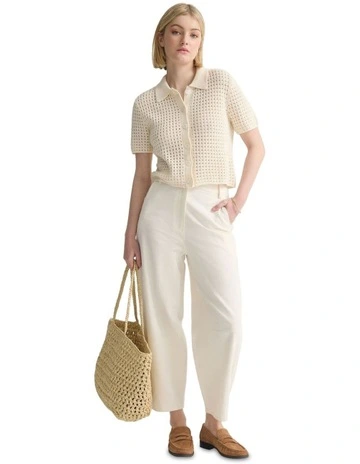 Imogen Crop Cardigan in Ivory