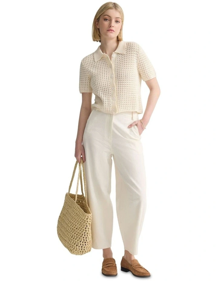 Imogen Crop Cardigan in Ivory image 1