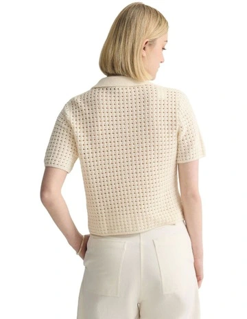 Imogen Crop Cardigan in Ivory