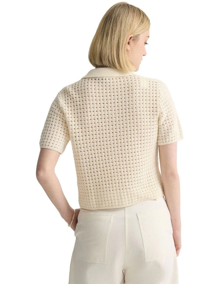 Imogen Crop Cardigan in Ivory image 2