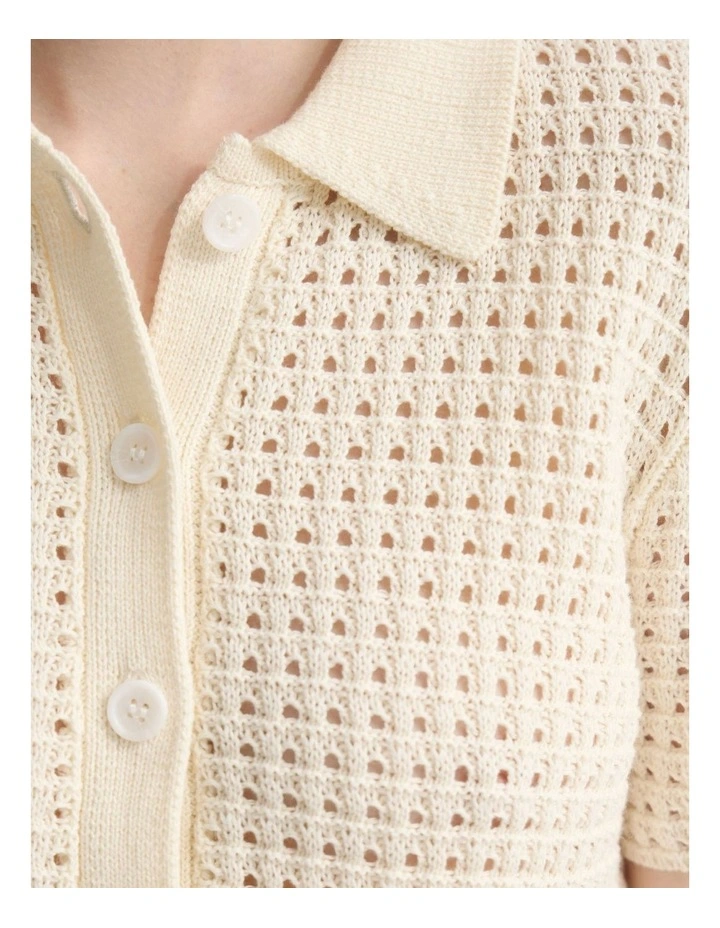 Imogen Crop Cardigan in Ivory image 6