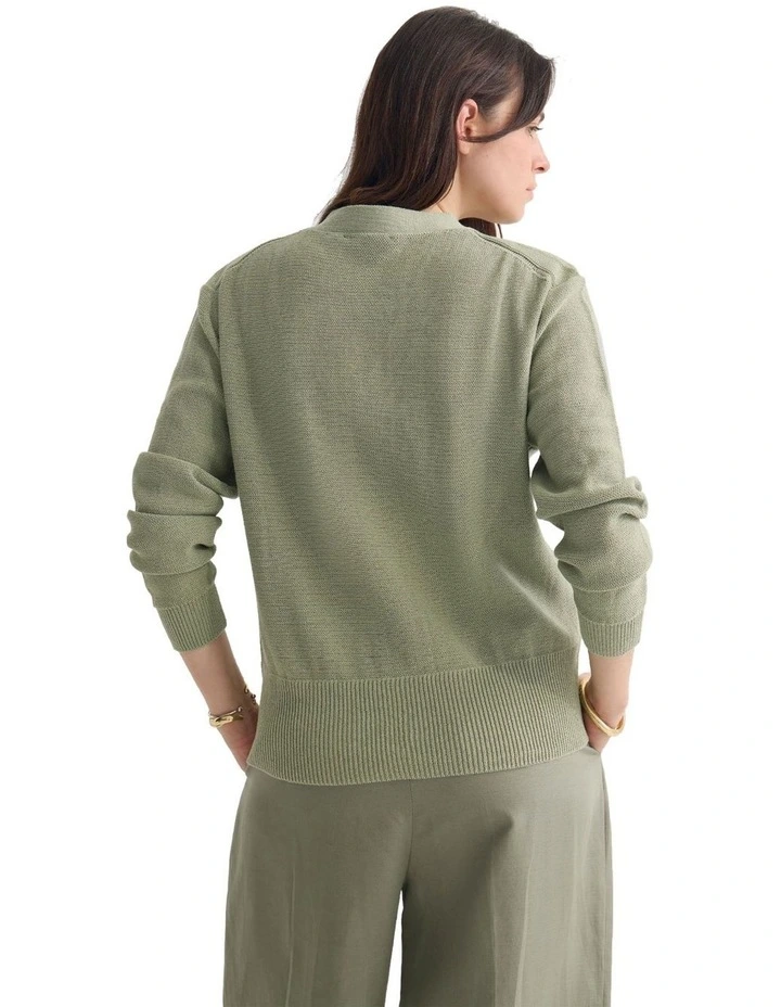 Porto Cardigan in Moss image 2