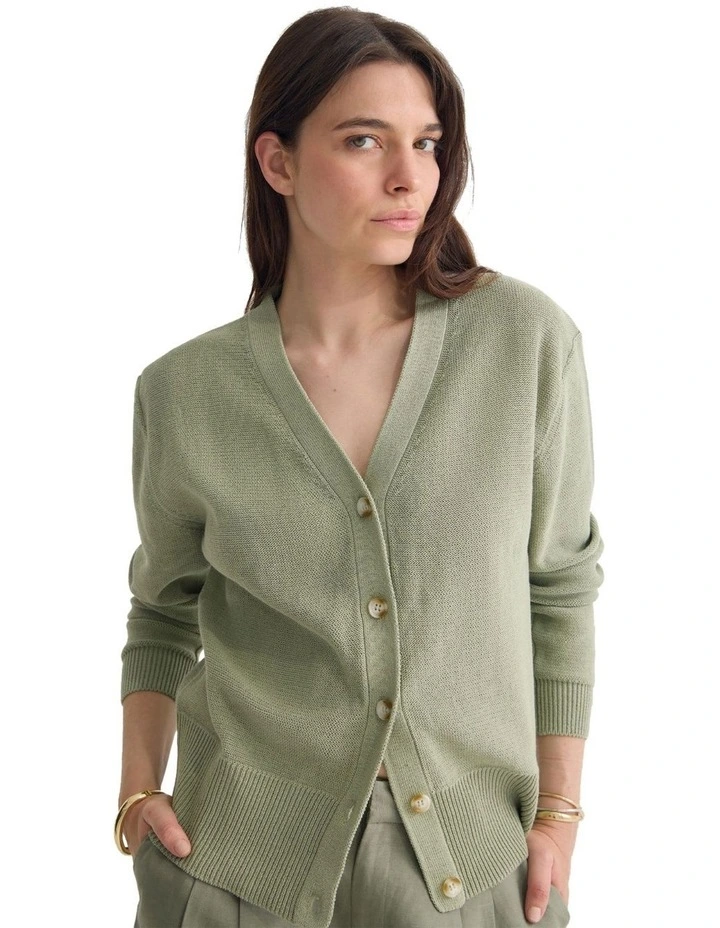 Porto Cardigan in Moss image 4
