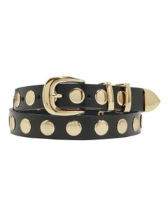 Fiorella Stud Belt in Black/Silver