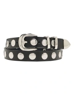 Fiorella Stud Belt in Black/Silver