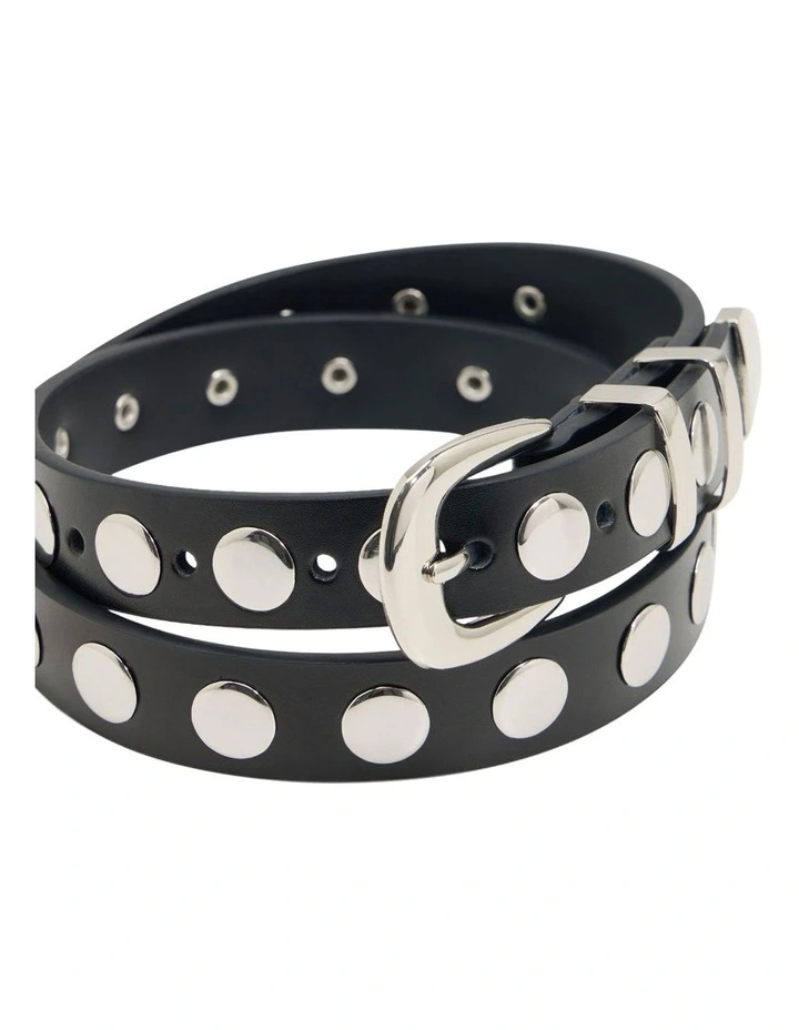 Fiorella Stud Belt in Black/Silver image 2