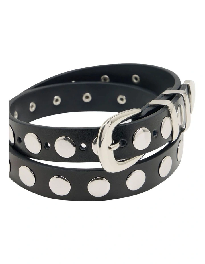 Fiorella Stud Belt in Black/Silver image 2