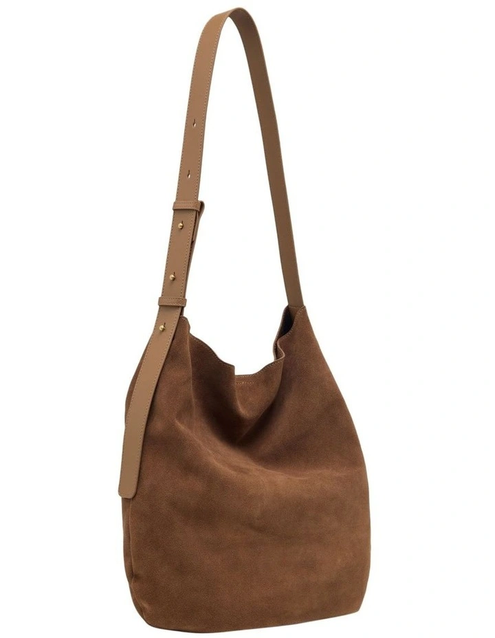 Simone Suede Hobo in Tobacco image 3