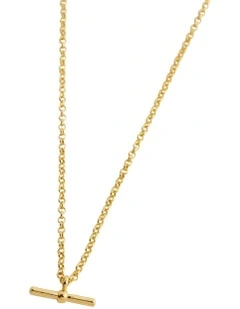 Tiera T-Bar Pendant Necklace in Light Gold