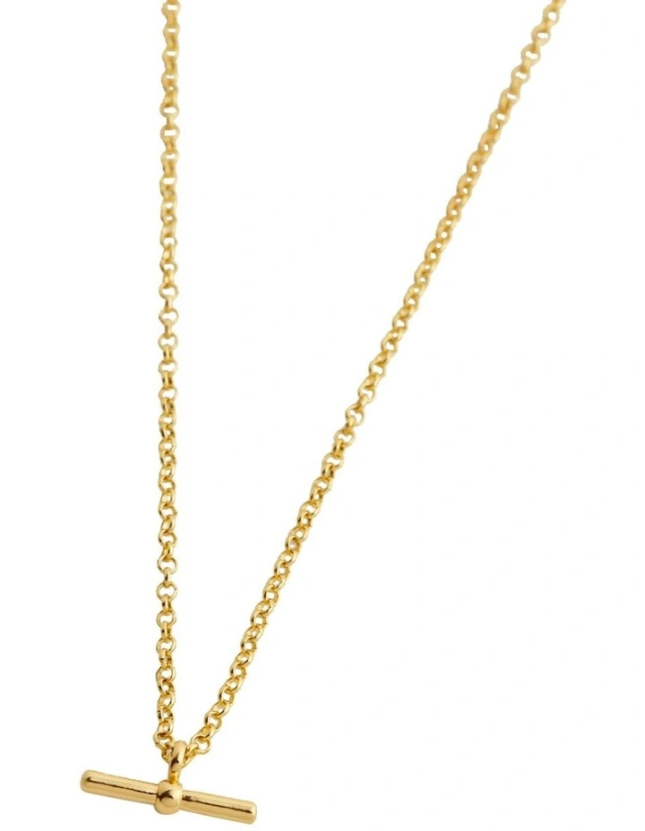 Tiera T-Bar Pendant Necklace in Light Gold image 1