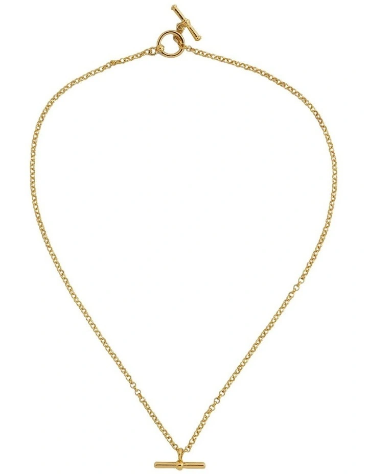 Tiera T-Bar Pendant Necklace in Light Gold image 2