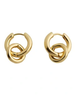 Jolene Double Hoop Earring in Light Gold