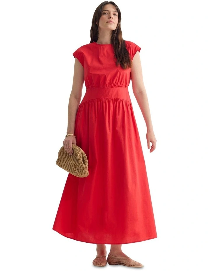Tropea Cotton Dress in Red image 1