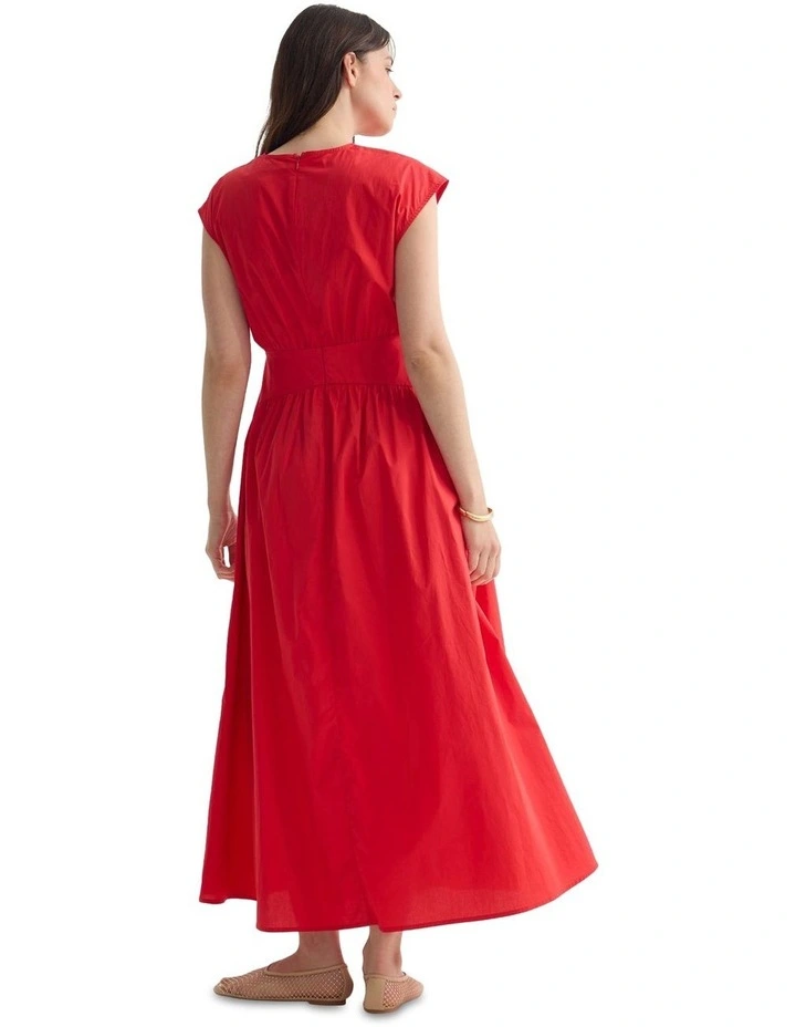 Tropea Cotton Dress in Red image 2