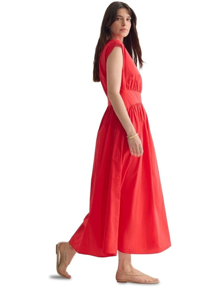 Tropea Cotton Dress in Red image 3