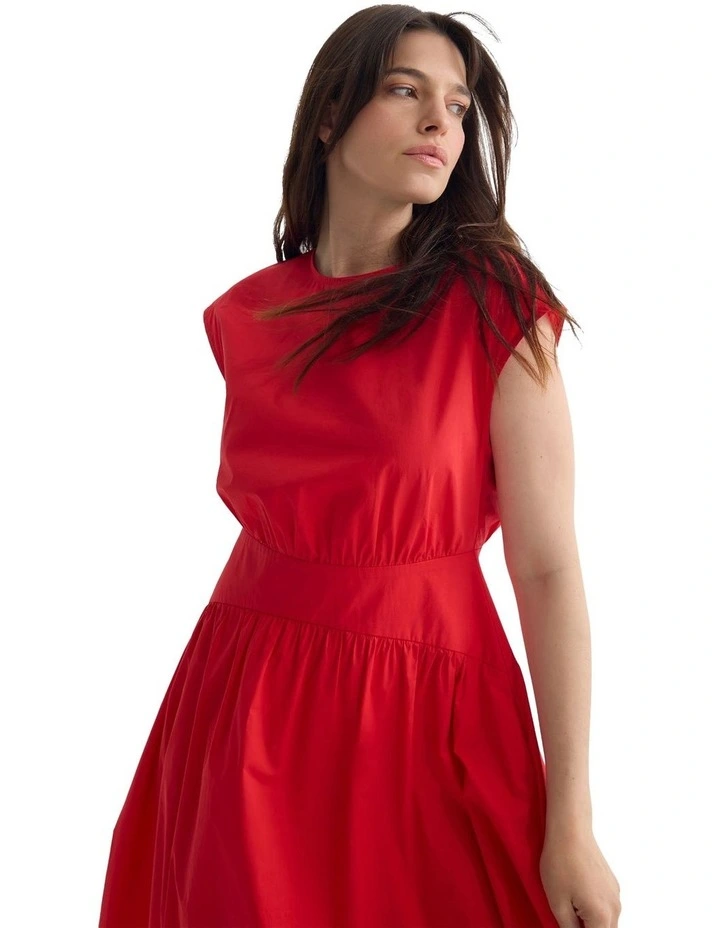 Tropea Cotton Dress in Red image 4