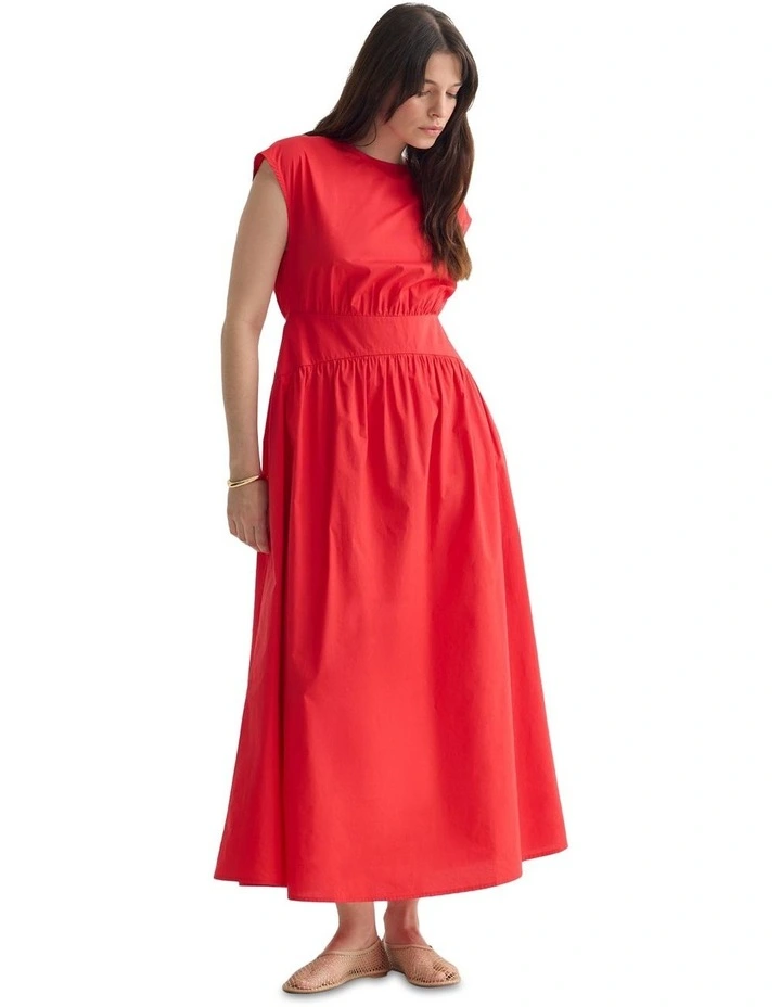 Tropea Cotton Dress in Red image 5