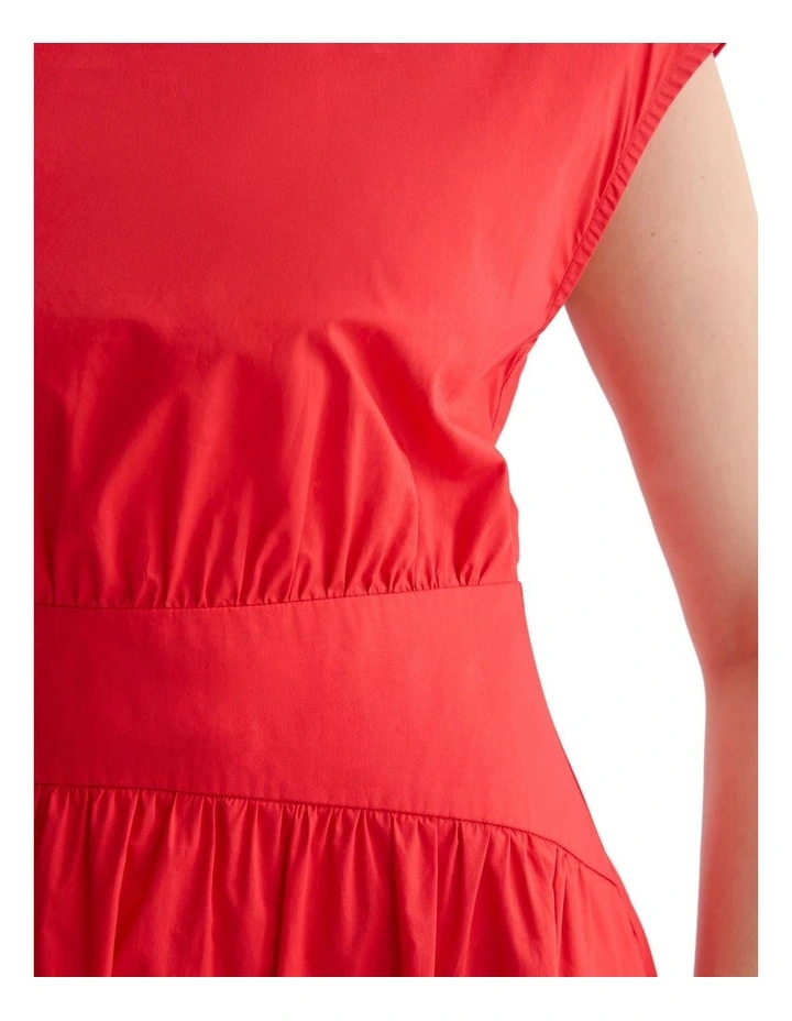 Tropea Cotton Dress in Red image 6