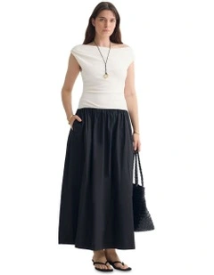 Xanthi Cotton Dress in White/Black