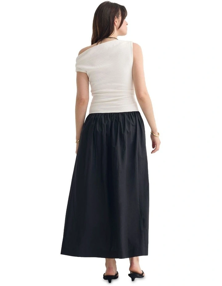 Xanthi Cotton Dress in White/Black image 2