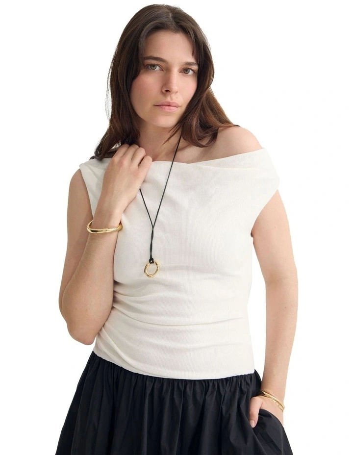 Xanthi Cotton Dress in White/Black image 4