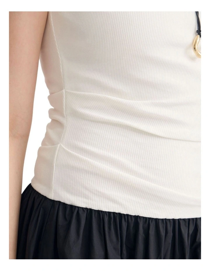 Xanthi Cotton Dress in White/Black image 6