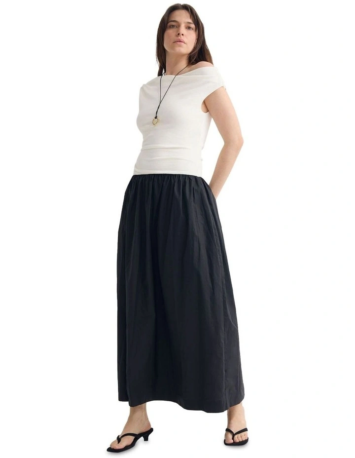Xanthi Cotton Dress in White/Black image 7
