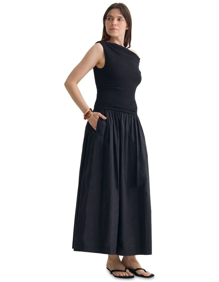 Xanthi Cotton Dress in Black image 3