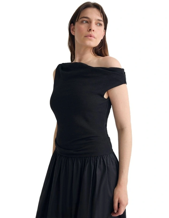 Xanthi Cotton Dress in Black image 4
