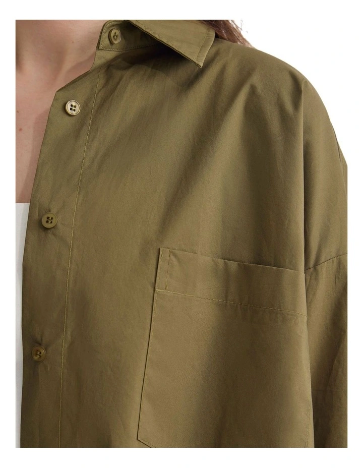 Monica Oversized Shirt in Olive image 6