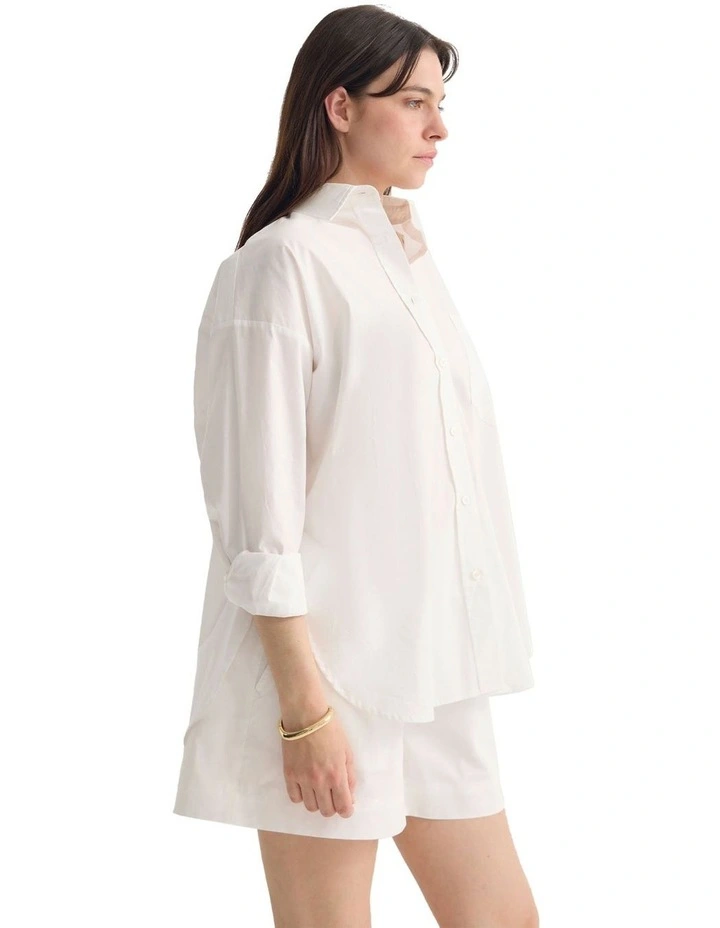 Monica Oversized Shirt in White image 3