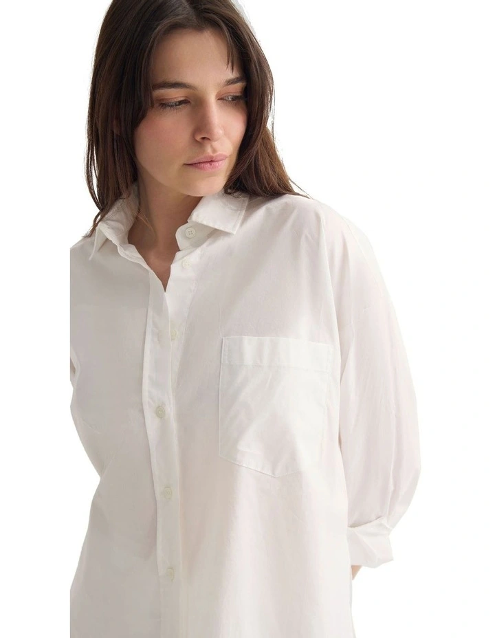 Monica Oversized Shirt in White image 4