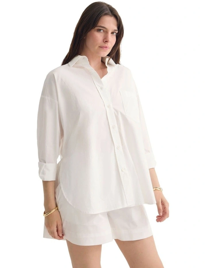 Monica Oversized Shirt in White image 5