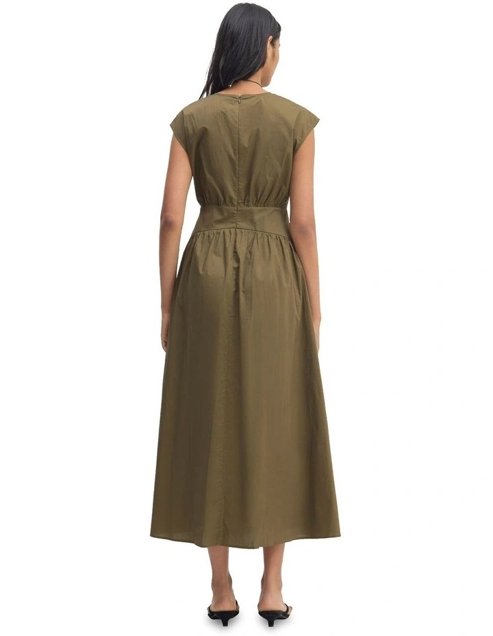 Tropea Poplin Dress in Olive image 2