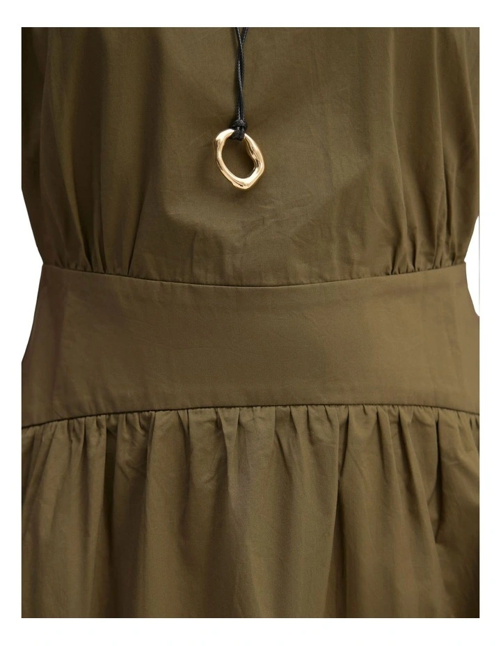 Tropea Poplin Dress in Olive image 5