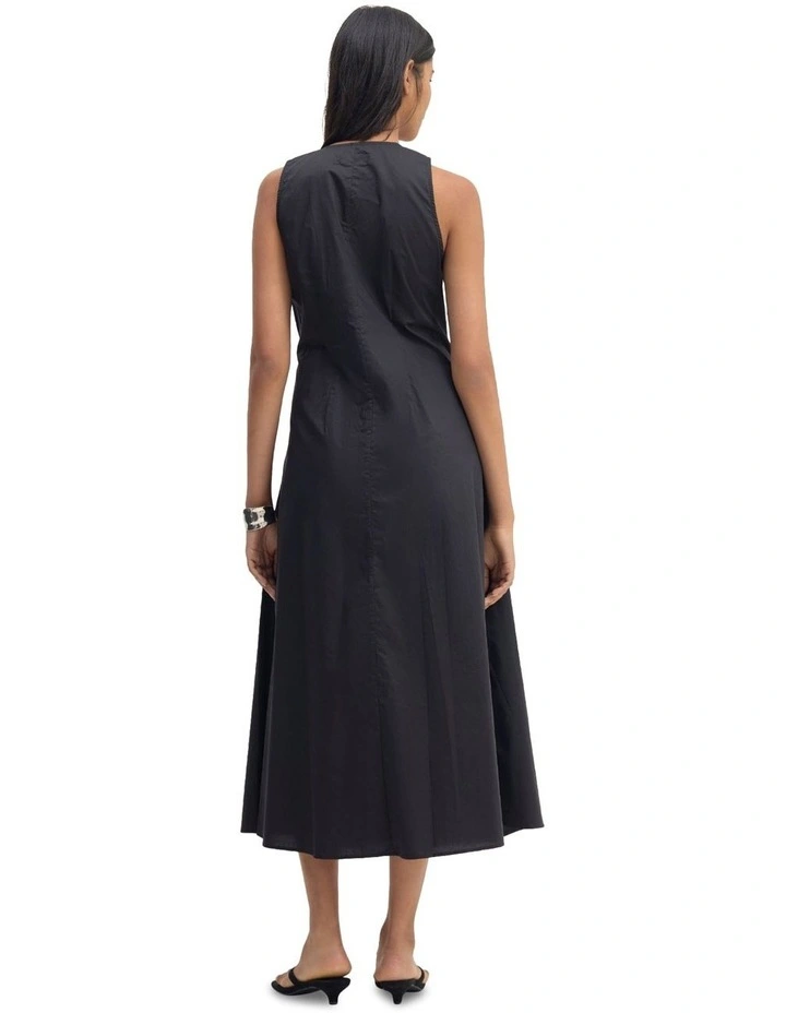 Sorrento Cotton Poplin Dress in Black image 2