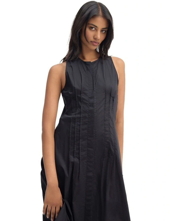 Sorrento Cotton Poplin Dress in Black image 4