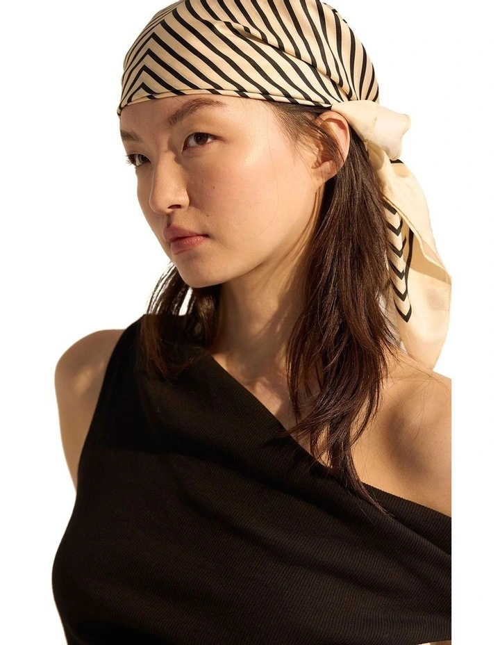 Ada Silk Scarf in Black image 3