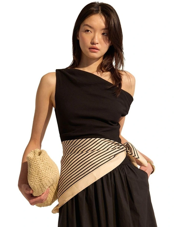 Ada Silk Scarf in Black image 4