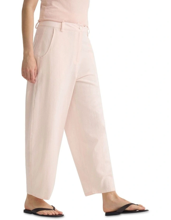 Etta Barrel Leg Pant in Pale Pink image 3