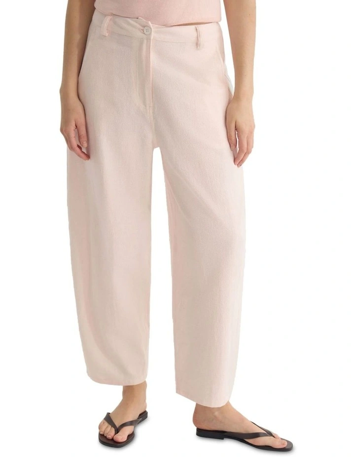 Etta Barrel Leg Pant in Pale Pink image 4