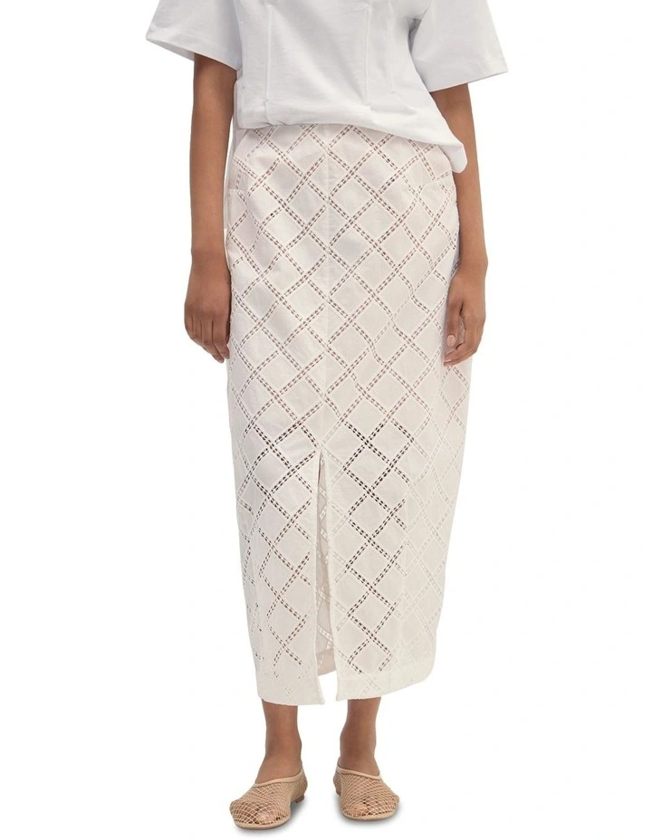 Kelly Cotton Skirt in White image 1