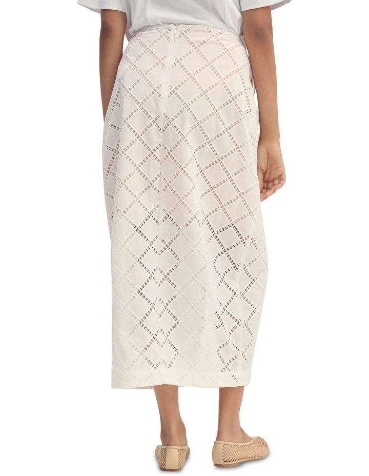 Kelly Cotton Skirt in White image 2