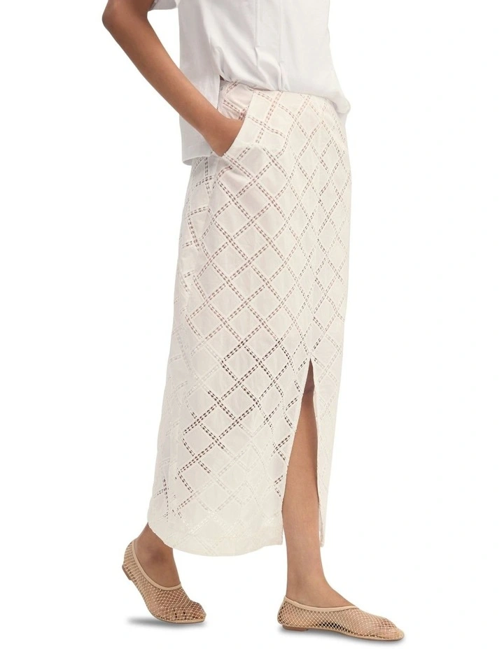 Kelly Cotton Skirt in White image 3