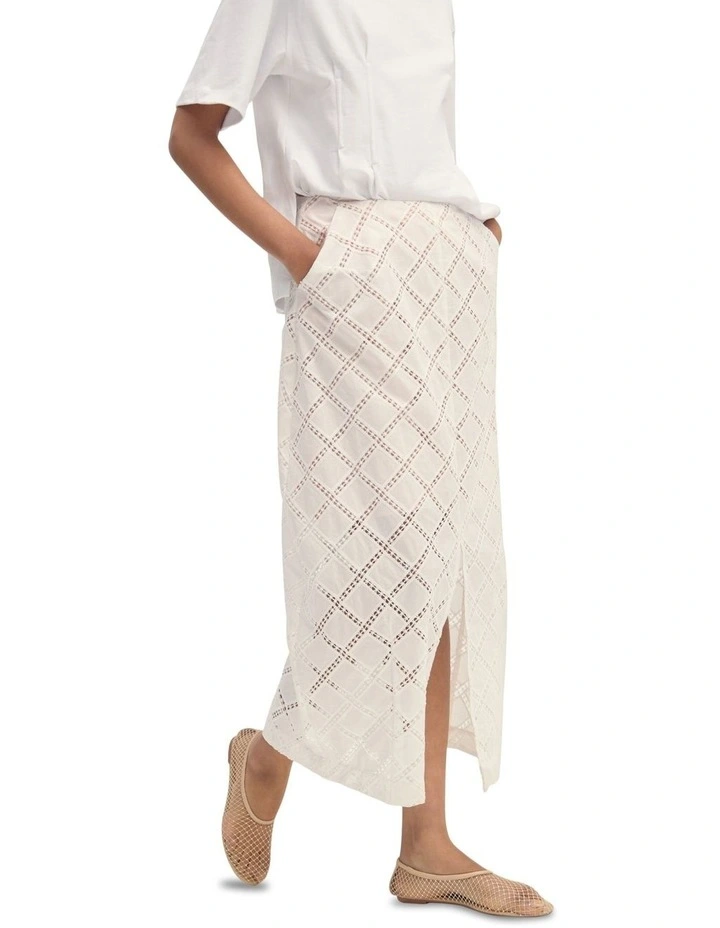 Kelly Cotton Skirt in White image 4