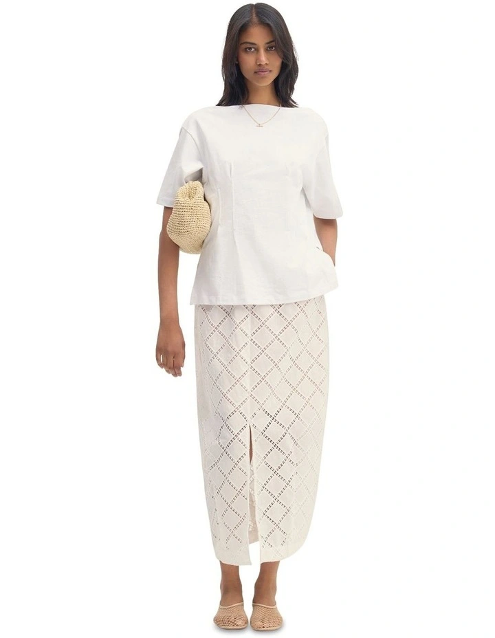 Kelly Cotton Skirt in White image 5