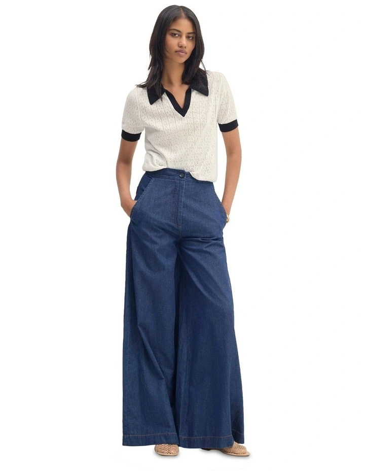 Aimee Pointelle Polo in Ecru image 7