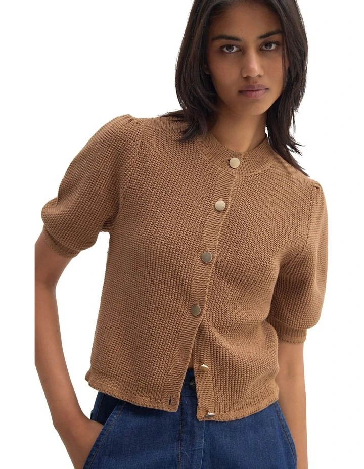 Eloise Cardigan Top in Mocha image 4