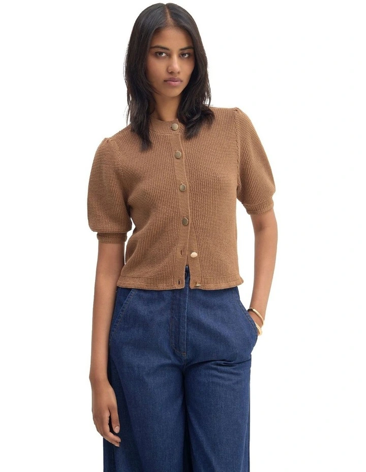 Eloise Cardigan Top in Mocha image 7